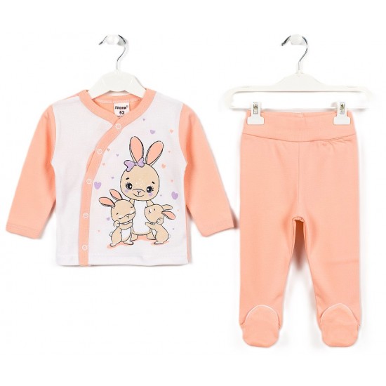 Бебешки комплект от жилетка и ританки Rabbit  56-68 см  - Бебешки комплекти