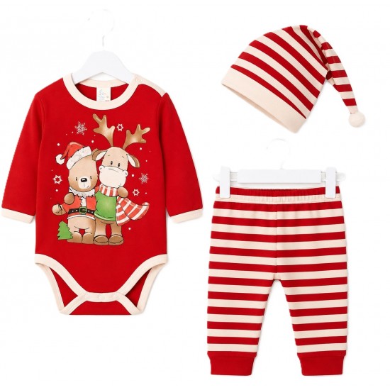 Бебешки комплект от 3 части Team Christmas 56-74 см. Бебешки комплект от 3 части Team Christmas 56-74 см. Бебешки комплекти