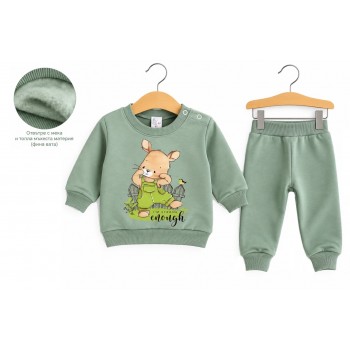 Фино ватиран детски комплект „Strong bunny“ 62–80 см