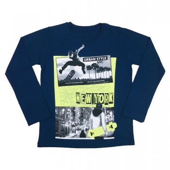 Детска блузка Urban Style на Севтекс 116-146 см тъмносин цвят