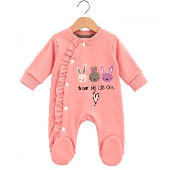 Бебешки гащеризон Little One 50-74см. цвят праскова - Гащеризони за момичета