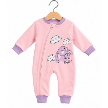 Бебешки гащеризон с ЦИП „Cute bunny“ 62-86 см - розов цвят 