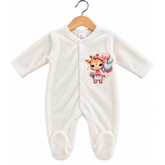 Плюшено гащеризонче „Cute little giraffe“ 56-74 см - Гащеризони за момичета