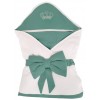 Луксозна бебешка пелена-портбебе с панделка и бродерии в зелен цвят Пелени и завивки