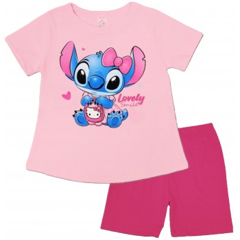 Детска лятна пижама Lovely Stitch 92 -128 см розов цвят